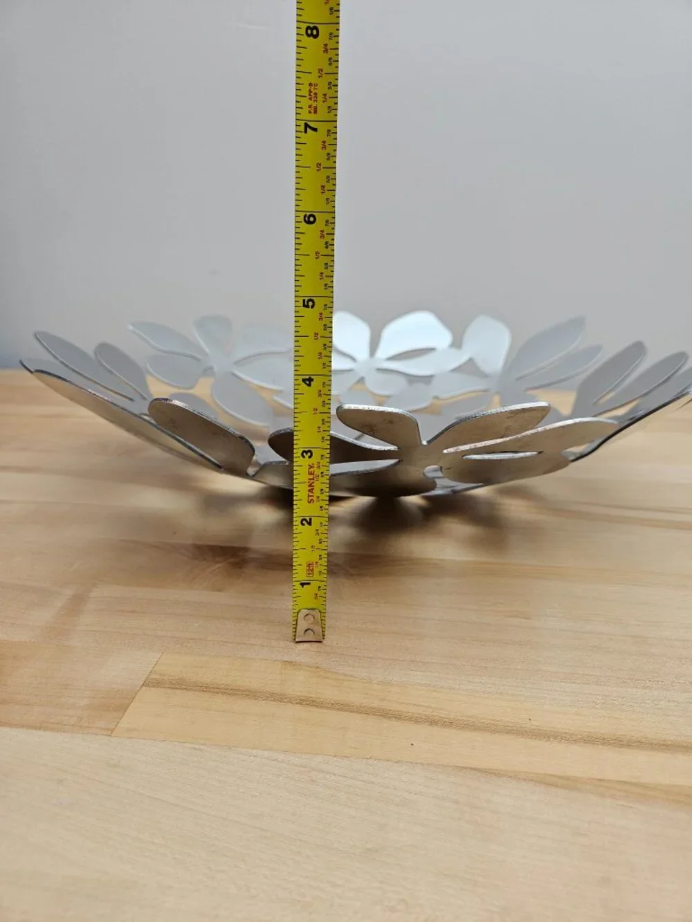 IKEA Stockholm Large Stainless Steel Bowl Monika Mulder Floral Leaf Design 17